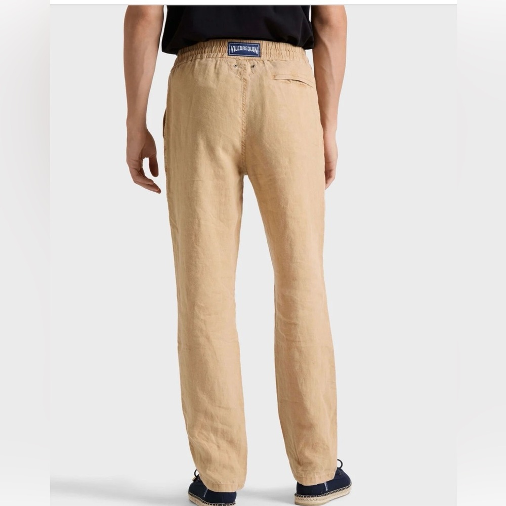Men’s Vilebrequin Beige Linen Drawstring Pants xxl